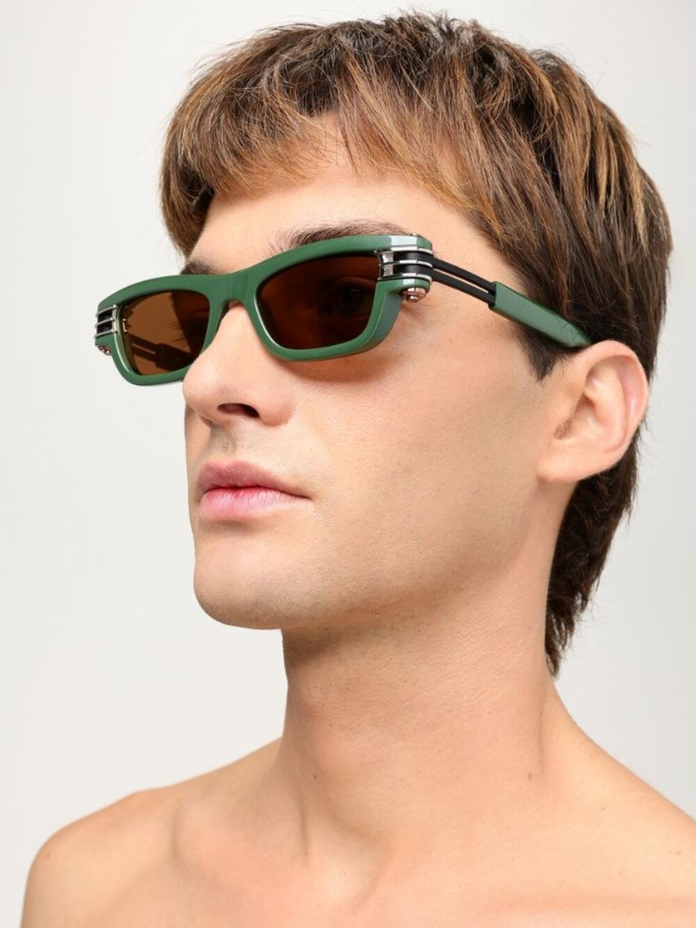 NEW BOTTEGA VENETA SUNGLASSES BV1308S 003 MEN GREEN EYEWEAR